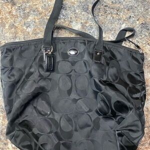 Coach Black Signature Tote Bag